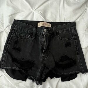 Hollister Black Distressed Jean Shorts